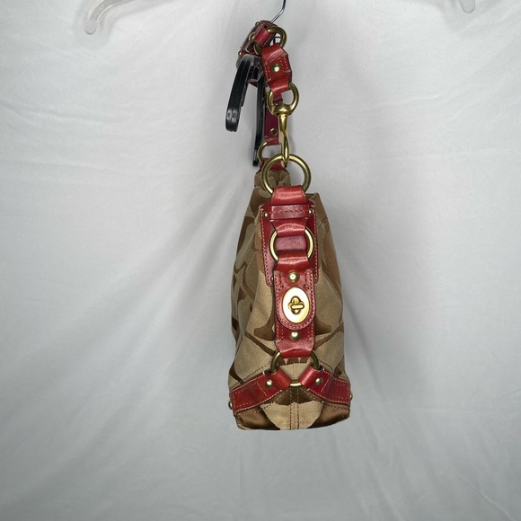 VINTAGE COACH CARLY HOBO BAG IN SIGNATURE CANVAS WITH HARDWARE ACCENTS - Picture 5 of 8